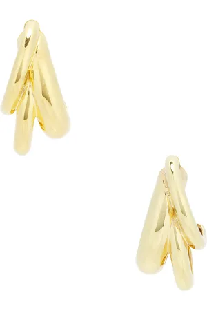 mega Triple Time Earrings in Metallic Gold