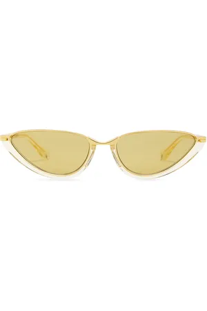 Bottega Veneta Cat Eye Sunglasses in Metallic Gold