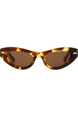 Bottega Veneta Bold Ribbon Stud Sunglasses in Brown