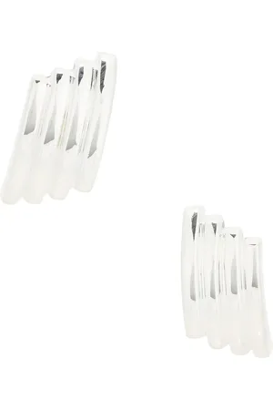 mega Line Dance Earrings in Metallic Silver