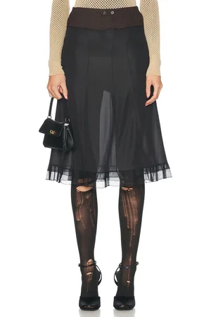 Maison Margiela Sheer Midi Skirt in Black