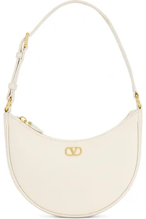 VALENTINO GARAVANI V Logo Signature Mini Hobo Bag in Ivory