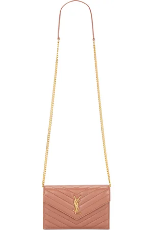 Saint Laurent Wallet on Chain Bag in Coral