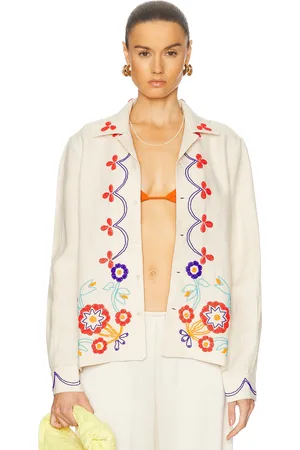 BODE Beaded Garden Party Shirt in Ivory