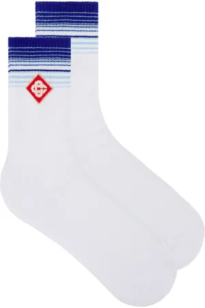 Casablanca Printed Sports Socks in Blue
