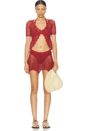 Akoia Swim Gaia Mini Skirt Set in Red