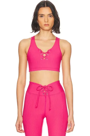 YEAR OF OURS Ribbed Football Sports Bra in Pink