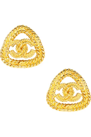 CHANEL CC Triangle Clip-On Earrings in Metallic