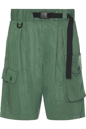 Y-3 Shorts in Green in Army