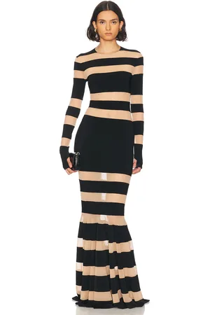 Norma Kamali Spliced Dress Fishtail Gown in Black