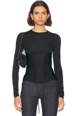 MUGLER Long Sleeve Corset Top in