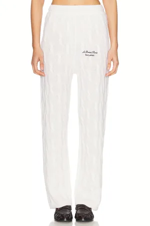 Sporty & Rich X Le Bristol Paris Faubourg Cable Knit Cashmere Pant in