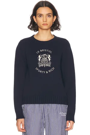 Sporty & Rich X Le Bristol Paris Crest Knitted Sweater in