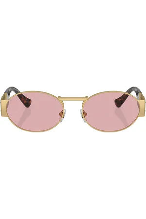 VERSACE Oval Sunglasses in Metallic Gold