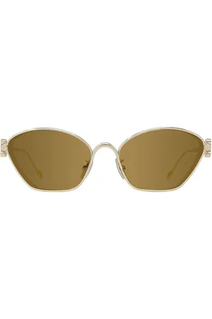 Loewe Anagram Sunglasses in Metallic Gold