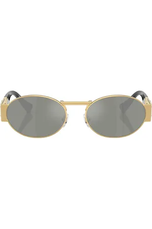 VERSACE Oval Sunglasses in Metallic