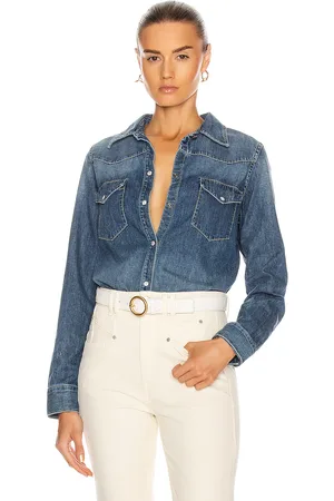 NILI LOTAN Travis Shirt in Denim Medium