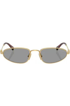 Miu Miu Narrow Sunglasses in Metallic