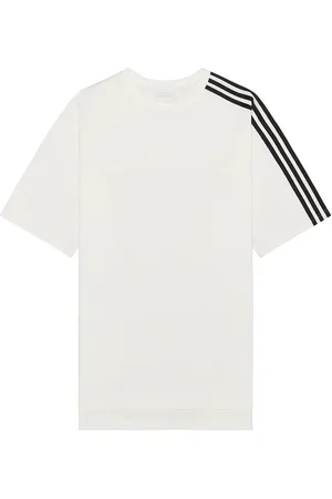 Y-3 3 Stripe Tee in White in White