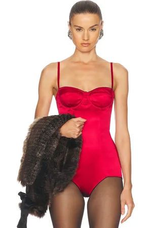 Dolce & Gabbana Satin Bodysuit in Red