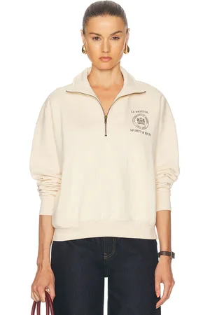 Sporty & Rich X Le Bristol Paris Faubourg Quarter Zip Sweatshirt in