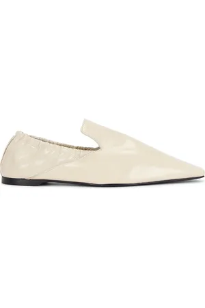 Totême Elastic Back Leather Loafer in Tan