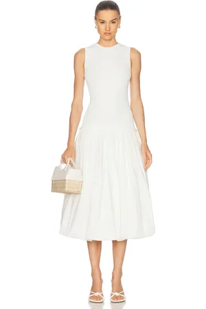 SIMON MILLER Yanez Poplin Combo Dress in Ivory