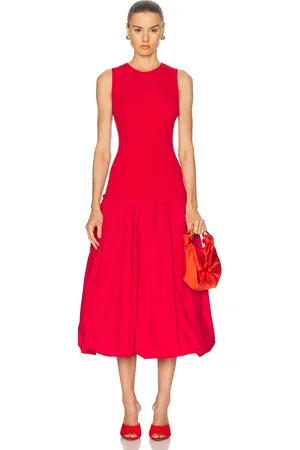 SIMON MILLER Yanez Poplin Combo Dress in Red