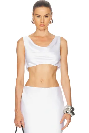Norma Kamali Maria Cropped Top in White