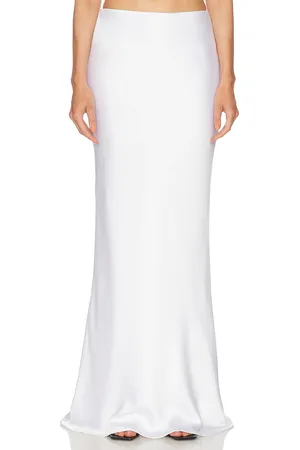 Norma Kamali Bias Obie Skirt in White