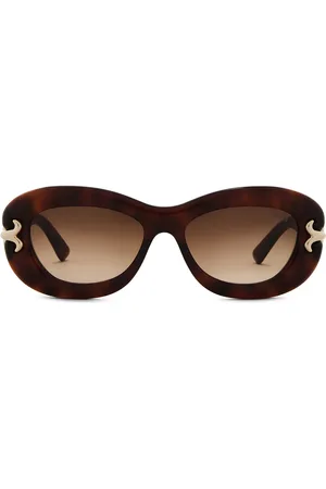Emilio Pucci Oval Sunglasses in Brown