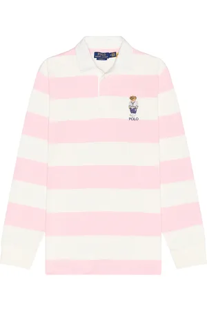 Ralph Lauren Heritage Icon Bear Rugby Shirt in Pink