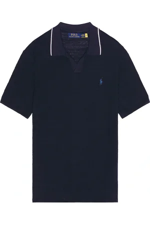 Ralph Lauren Short Sleeve Johnny Collar Sweater in Blue