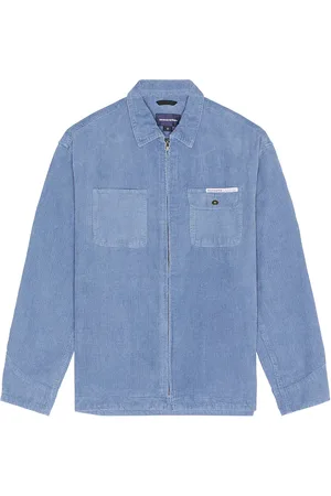 This Is Never That Washed Corduroy Zip Jacket in Blue