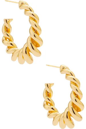 mega Twister Hoop Earrings in Metallic Gold