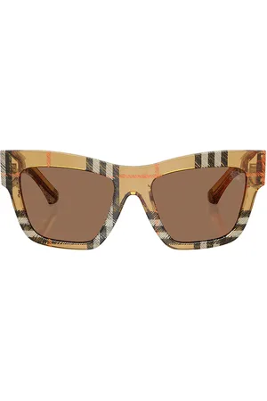Burberry Check Square Sunglasses in Beige
