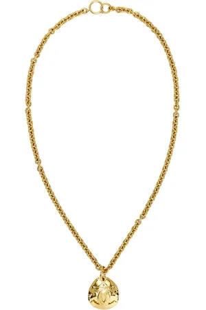 CHANEL 1994 Coco Mark Necklace in Metallic