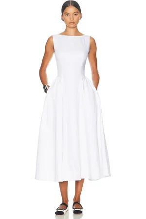 Helsa Stretch Cotton Sateen Midi Dress in