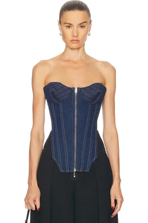 Jean Paul Gaultier Denim Corset Top in Blue