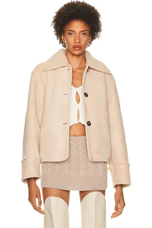 Loulou de Saison Vika Shearling Jacket in Ivory