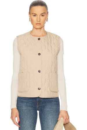 Varley Karla Quilted Gilet in Taupe
