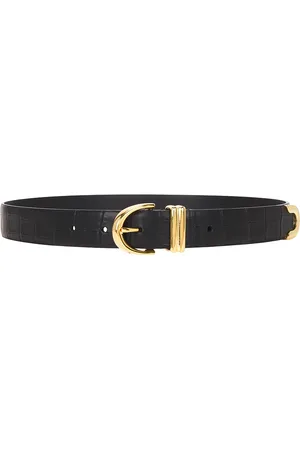 Khaite Bambi Croc Embossed Skinny Belt in