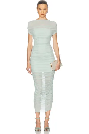 SER.O.YA Noel Off Shoulder Midi Dress in Mint