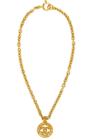 CHANEL 1994 CC Circle Necklace in Metallic