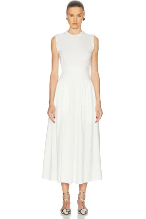 Totême Sleeveless Cotton Tee Dress in Ivory