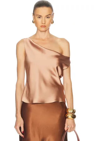 Norma Kamali Drop Shoulder Maria Top in Brown