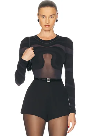 Wolford Swirl String Bodysuit in Black