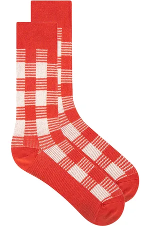 Guest In Residence Gingham Socks in Rose,Red