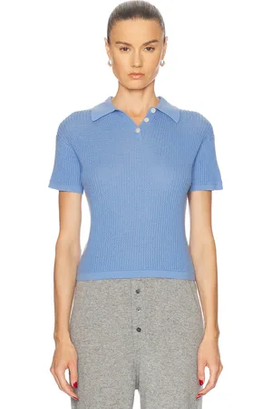 Guest In Residence Shrunken Cashmere Polo in Blue