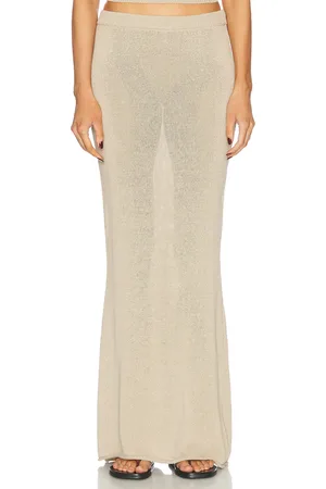 SER.O.YA Kora Knit Maxi Skirt in Tan